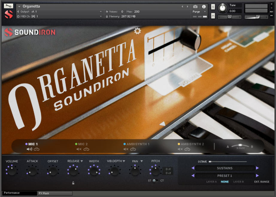 Soundiron Organetta - Main UI