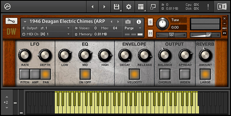 Loot Audio 1946 Deagan Electric Chimes - User Interface