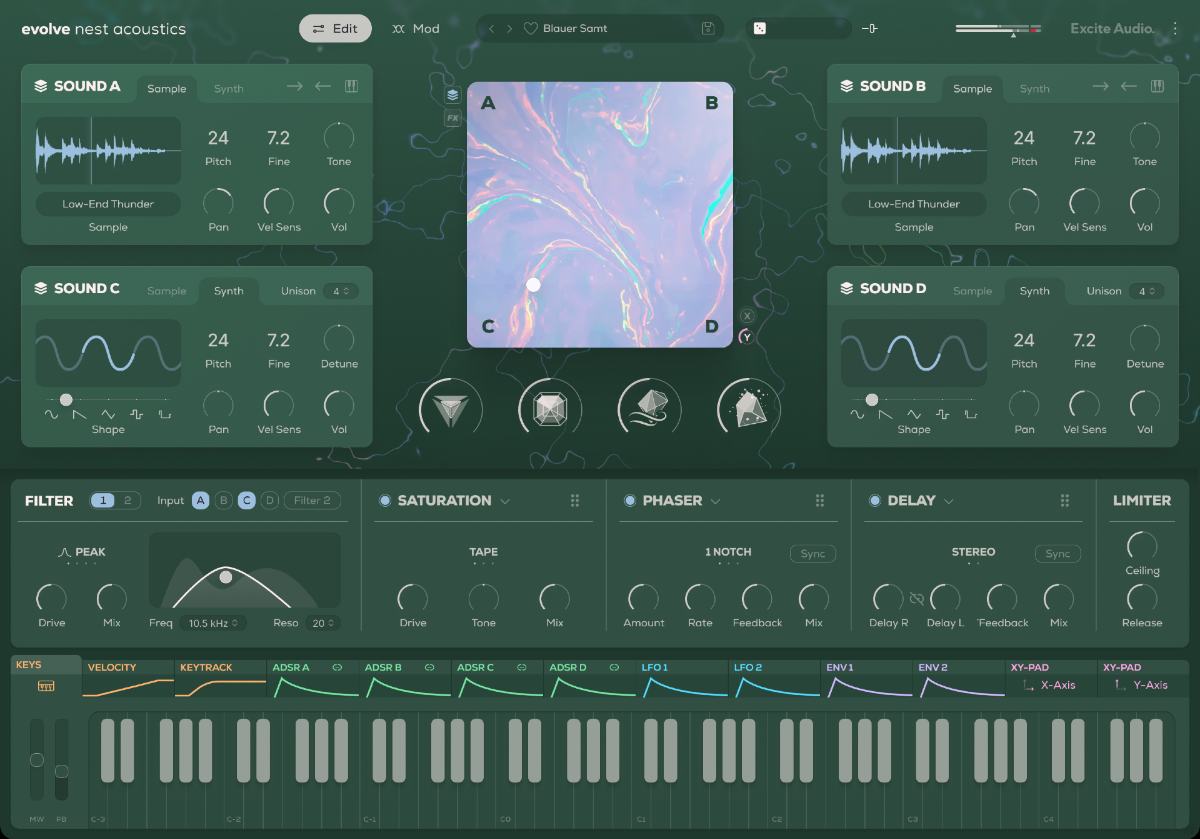 Excite Audio Evolve Nest Acoustics - Edit Page Keys