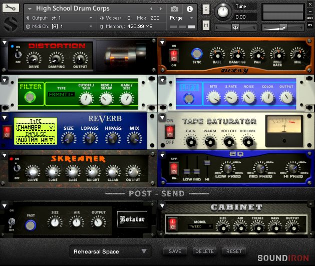 Soundiron High School Drum Corps - FX View