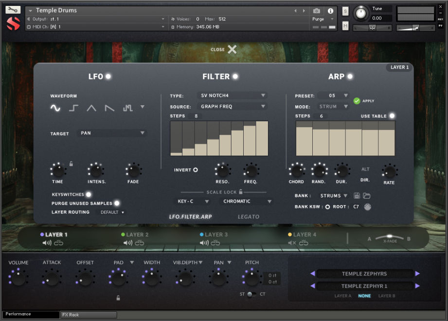 Temple Drums - UI Strum