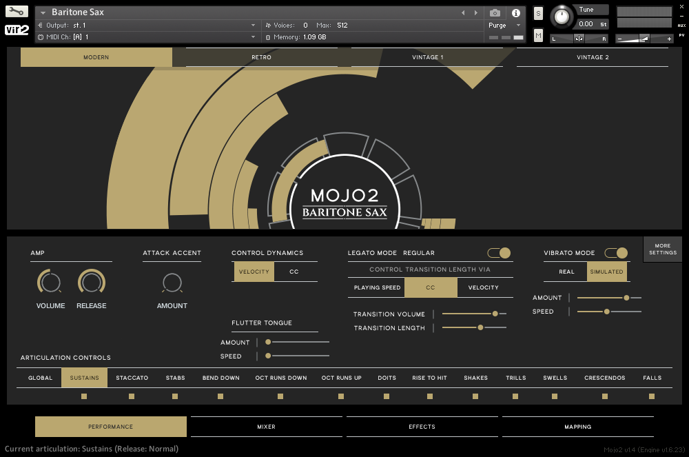 MOJO 2: Baritone Saxophone - GUI 1