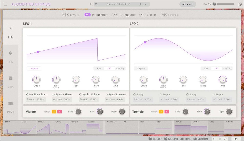 Arturia Augmented STRINGS - Modulation View