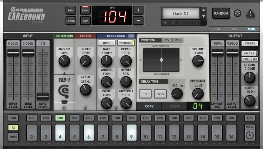 EARebound User Interface