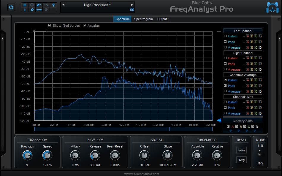 Blue Cat's FreqAnalyst Pro Stereo Output