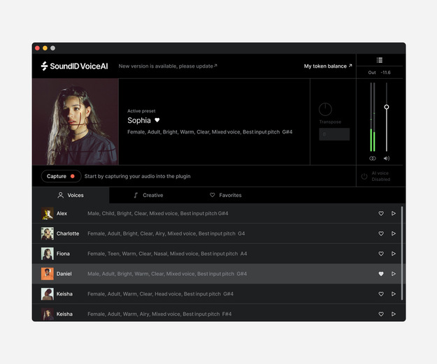SoundID VoiceAI Small Token Pack interface