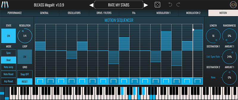 BLEASS Megalit - Motion Sequence Tab