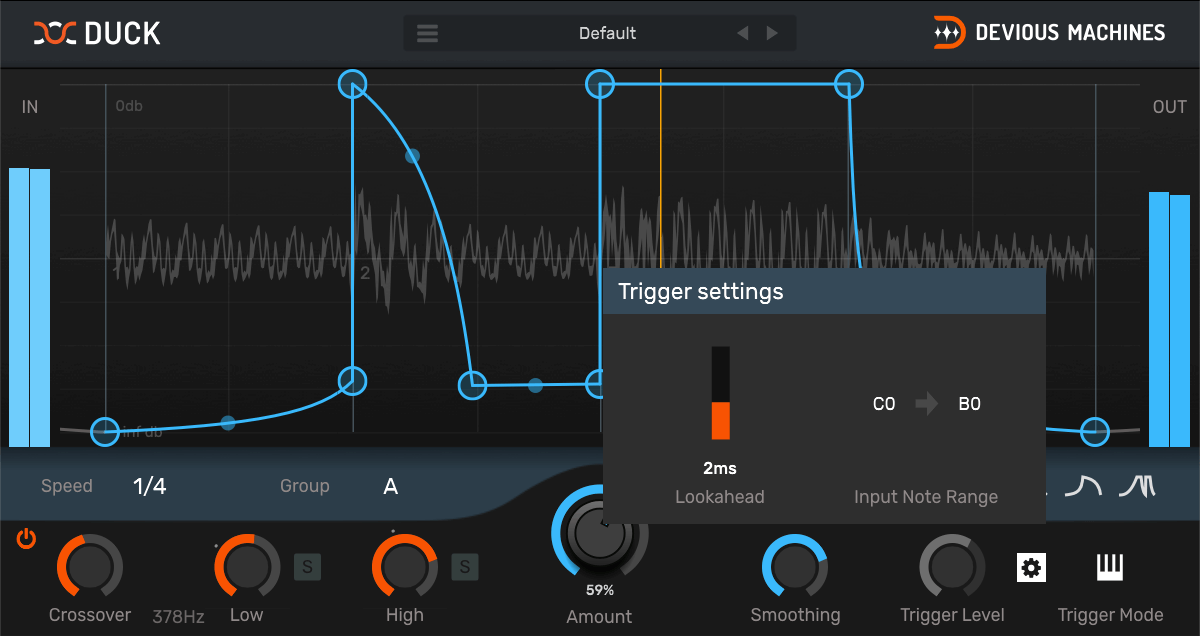 Duck UI - Trigger Settings