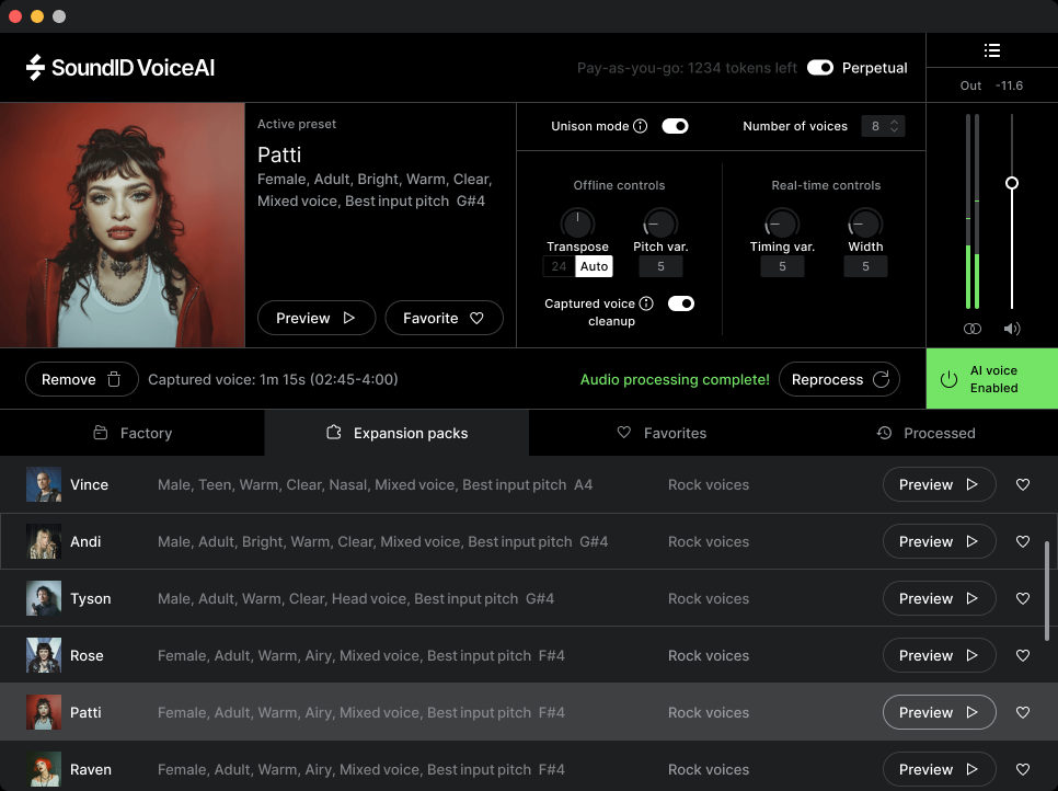 SoundID VoiceAI Rock Voices Expansion Pack - UI 5