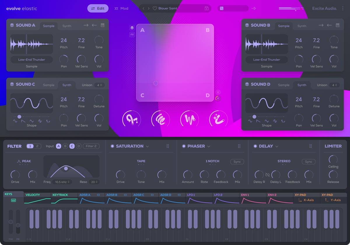 Excite Audio Evolve Elastic - Edit Page Keys