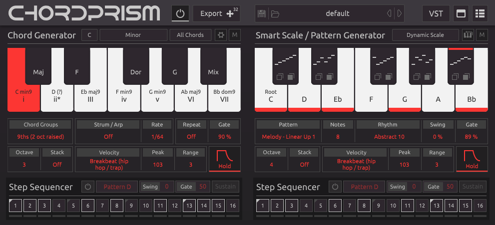 Mozaic Beats Chord Prism - Main UI