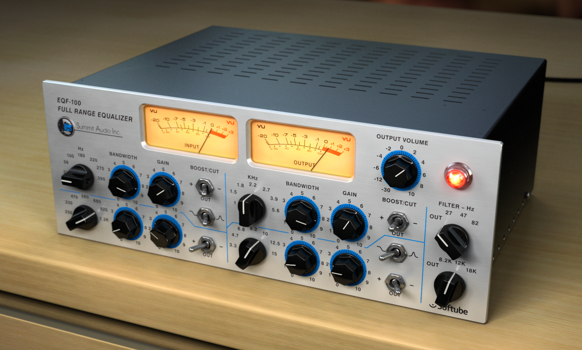 Summit Audio EQF-100 Full Range Equalizer User Interface (Above)