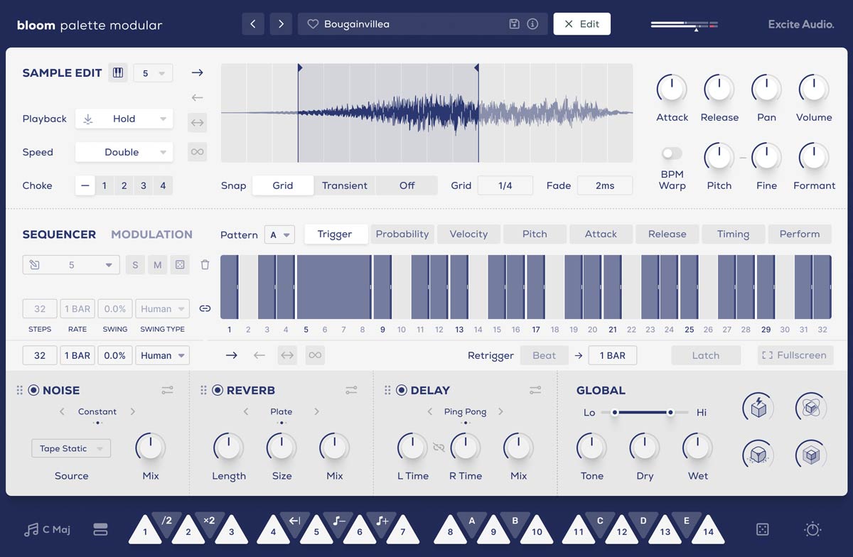 Bloom Palette Modular - Edit Page Sequencer (Trigger Tab)