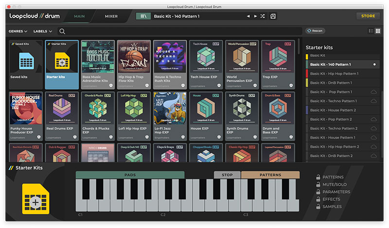 Loopcloud DRUM - Browser UI 1