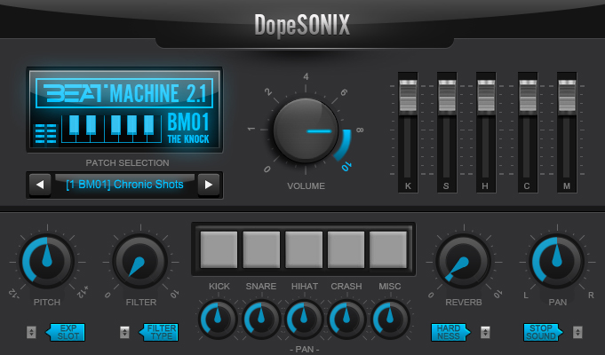 DopeSONIX Beat Machine 2 User Interface