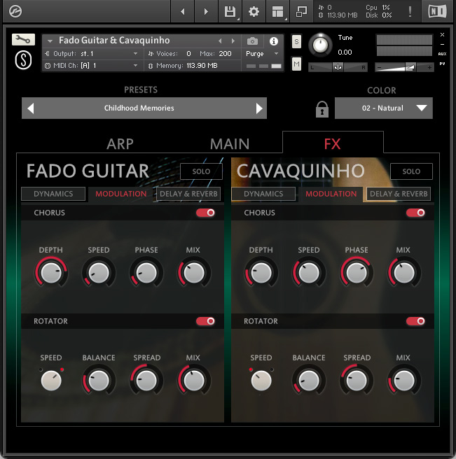 Sonuscore Origins Vol.8: Fado & Cavaquinho - FX Modulation GUI