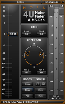 HOFA 4U Meter, Fader & MS-Pan - User Interface