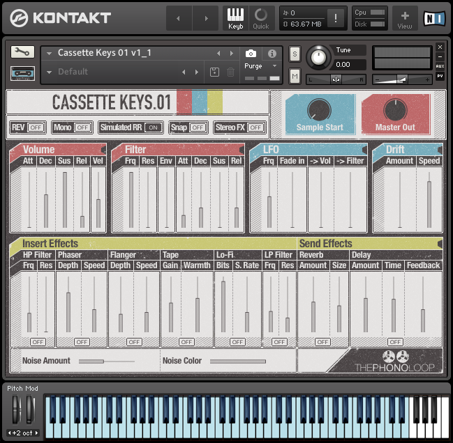 Cassette Keys.01 for Kontakt GUI Image