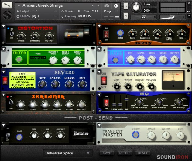 Soundiron Ancient Greek Strings - FX UI