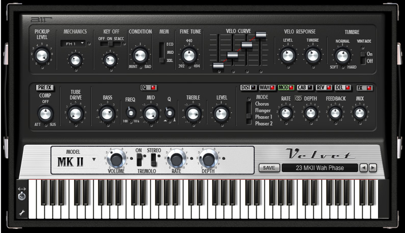 Velvet 2 MK2 User Interface
