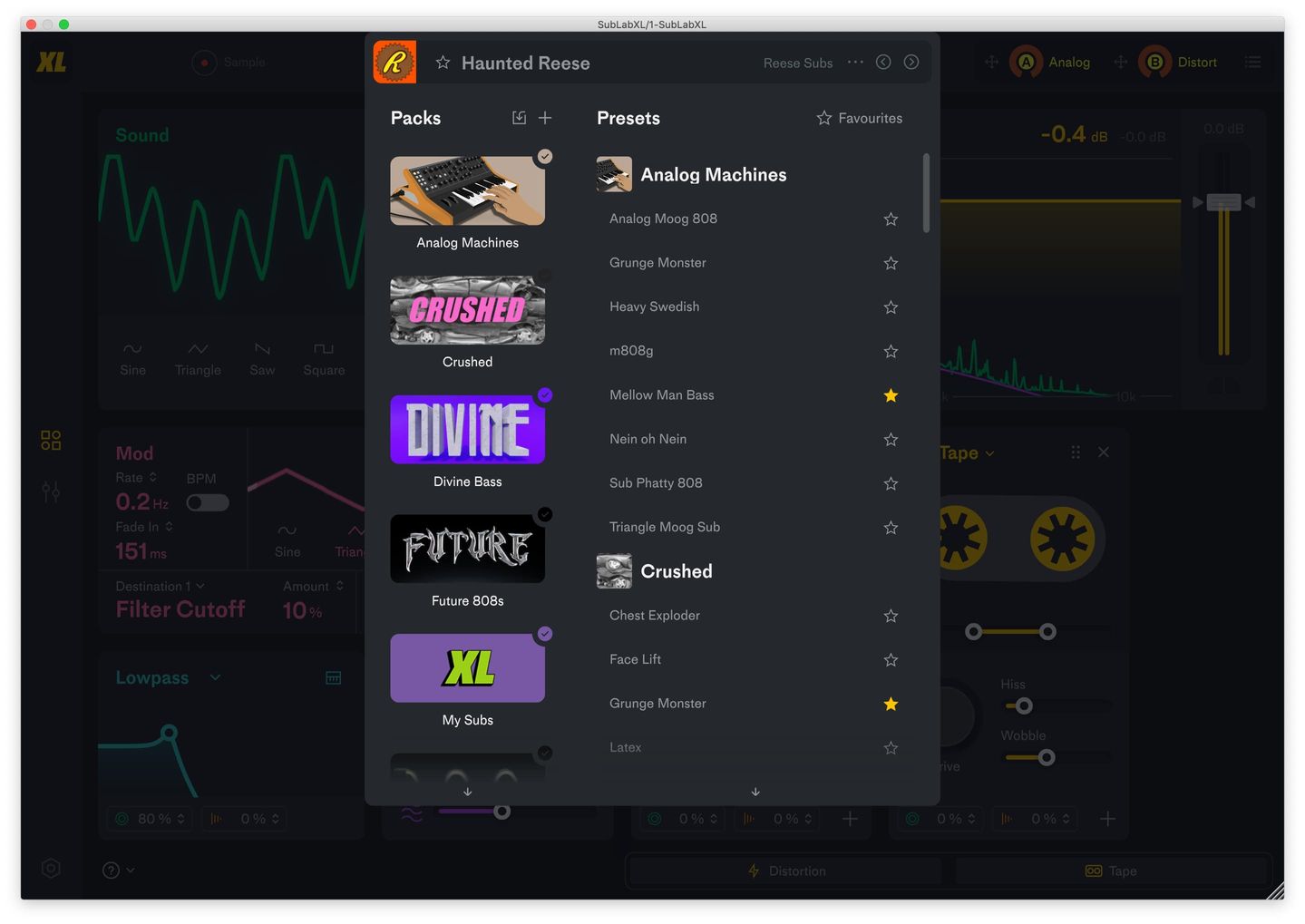 Future Audio Workstation SubLab XL - Preset Browser