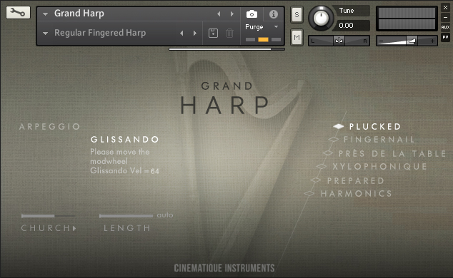 Grand Harp - Main User Interface