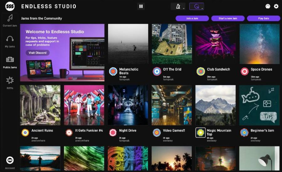 Endlesss Studio - UI - Public Jams