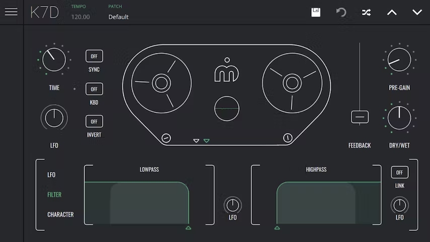 Imaginado K7D Tape Delay - User Interface 1