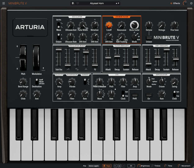 MiniBrute V interface