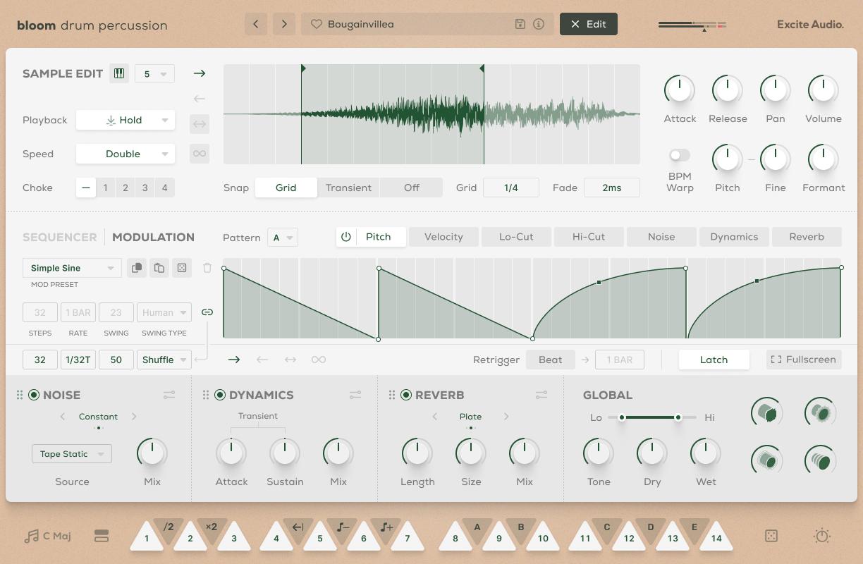 Bloom Drum Machine - Edit Page Modulation