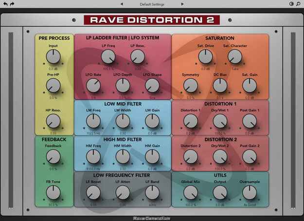 Rave Distortion 2 interface
