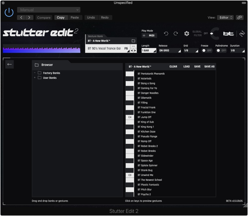iZotope Stutter Edit 2 - User Interface - Preset Manager