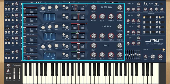 Cherry Audio Sines Synthesizer UI 3