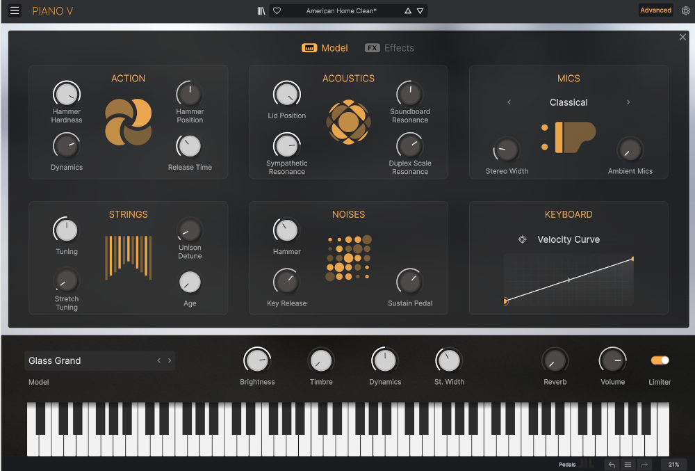 Arturia Piano V3 - Advanced UI