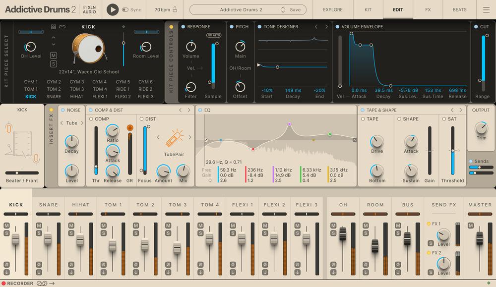 XLN Audio Addictive Drums 2: Custom Collection - AD2 FX Page View