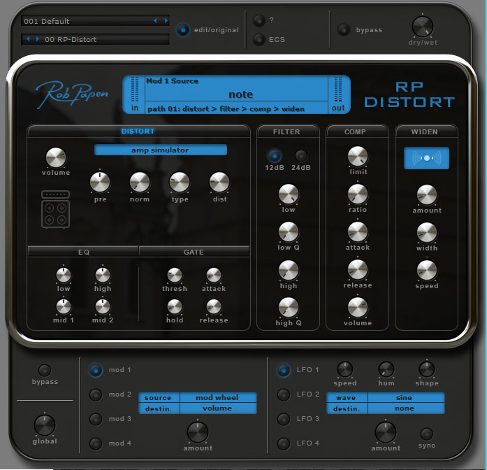 Rob Papen RP-Distort - User Interface