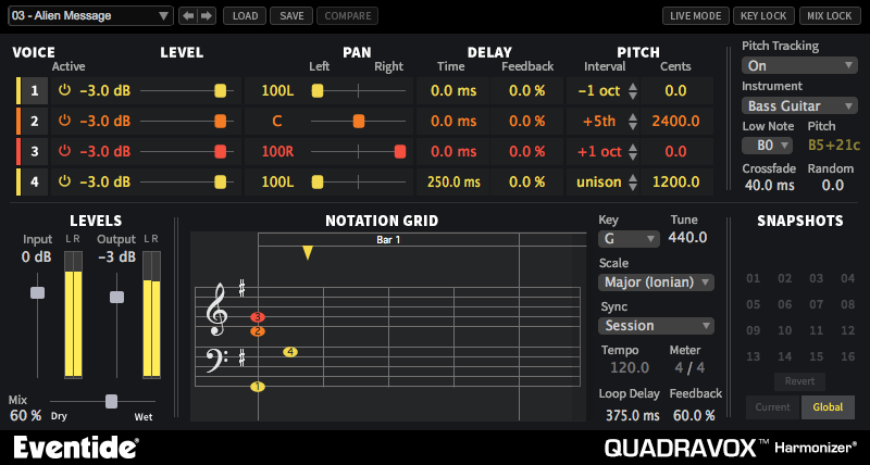 Quadravox Main User Interface
