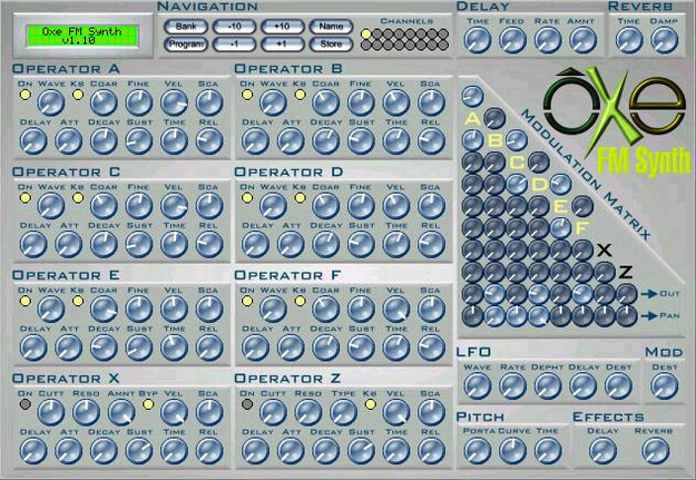 Oxe FM Synth interface