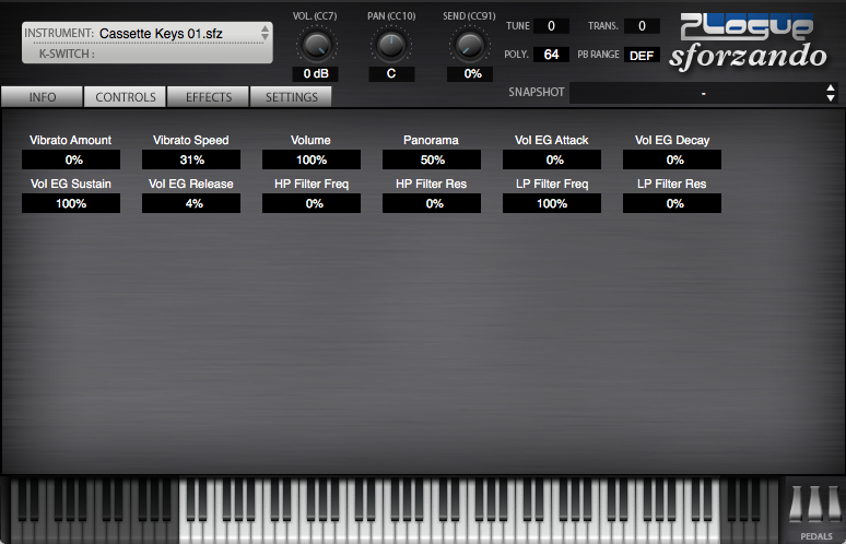 Cassette Keys.01 - SFZ GUI Image