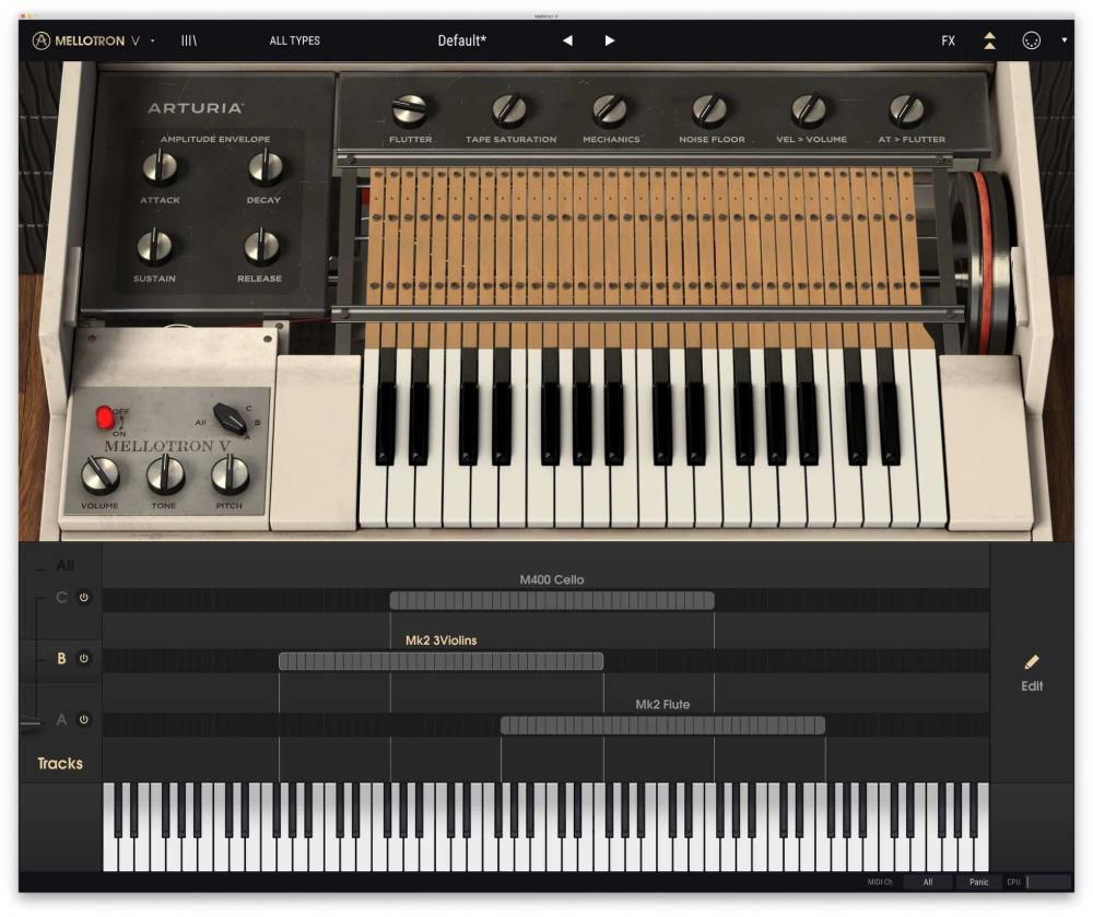 Arturia Mellotron V - User Interface (Open)