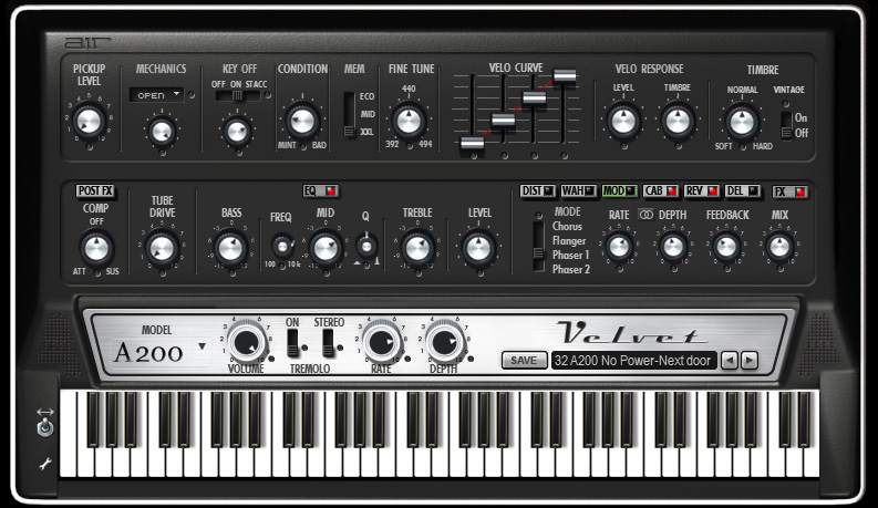 Velvet A-200 User Interface