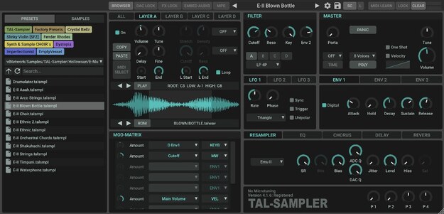 TAL-Sampler interface