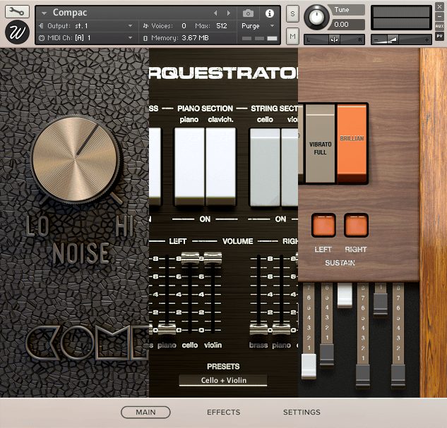 Wavesfactory Retro Keys I - User Interface