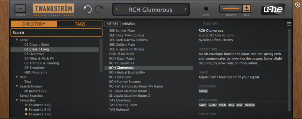 Twangström - User Interface (Presets)