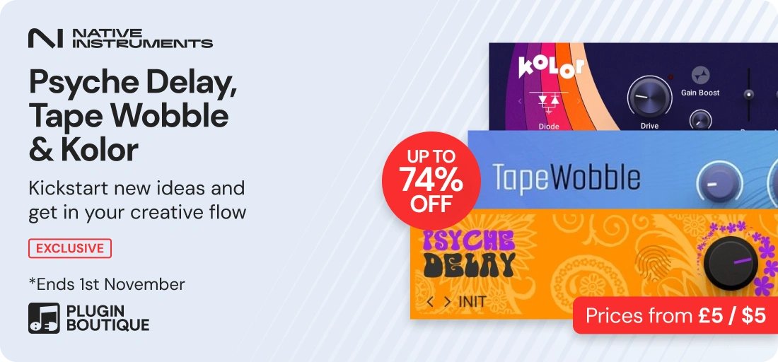 Native Instruments Psyche Delay, Tape Wobble & Kolor $5 Sale (Exclusive)