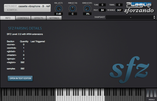 Cassette Vibraphone for SFZ Player screenshot