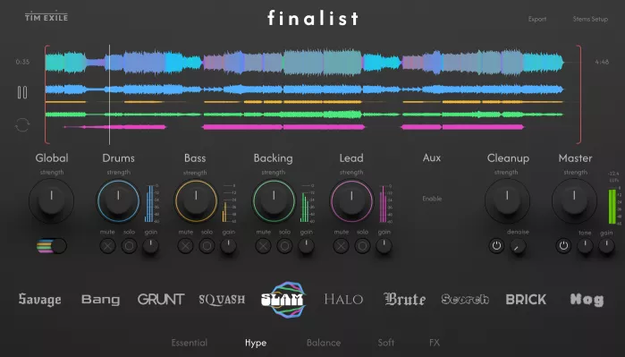 Finalist screenshot