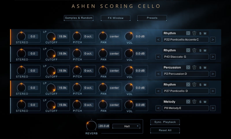 Wavelet Audio Ashen Scoring Cello - User Interface 04
