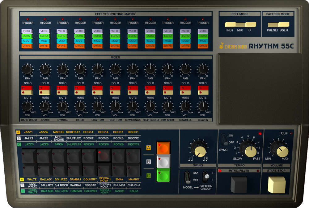 KR-55C Drum Machine - UI 2