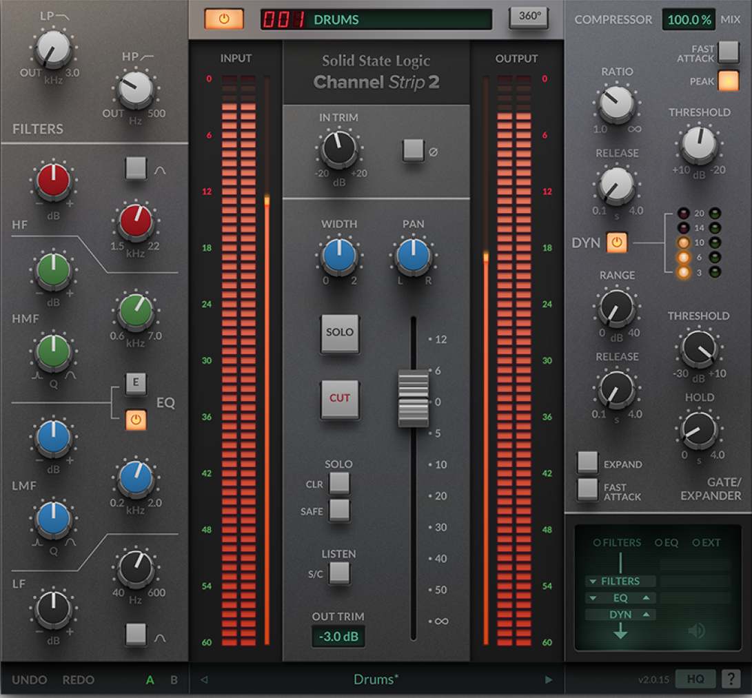 SSL Native Channel Strip 2 - Main GUI